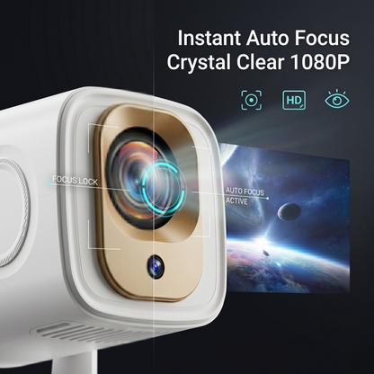 Camera with instant auto focus and crystal clear 1080P display on a dark background