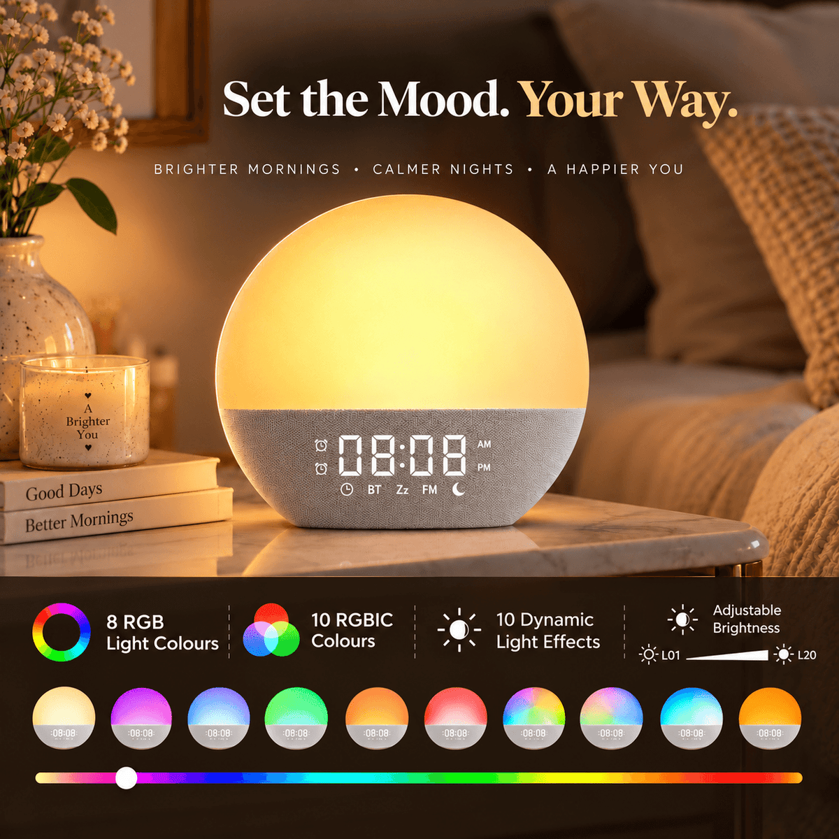 SolaGlow™ Pro | All-in-One Sunrise Alarm & Sleep Clock
